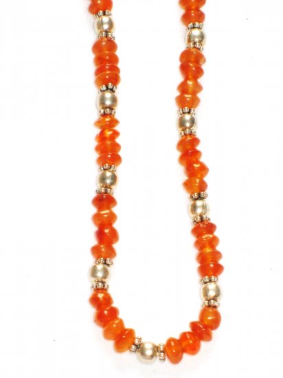 ST159 Carnelian Necklace in Sterling Silver