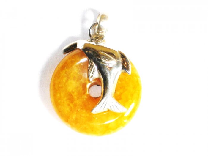 PN249 Donut Carnelian Pendant in Sterling Silver