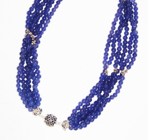 ST520 Blue Jasper Necklace in Sterling Silver