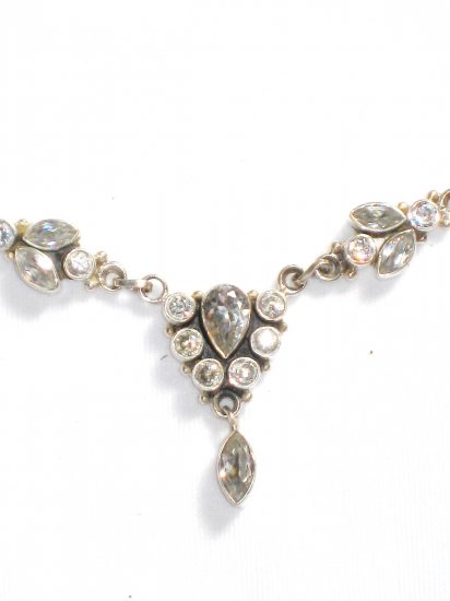 ST246 Cuboc Zirconia Necklace in Sterling Silver