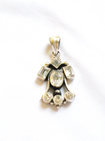 ST257 Cuboc Zirconia Pendant in Sterling Silver