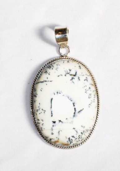 PN262 Dendrite Opal Pendant in Sterling Silver