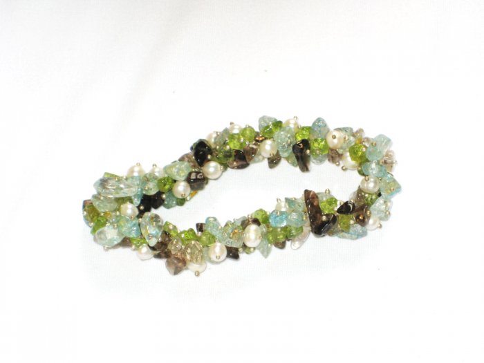 ST142 Mixed Stones Bracelet in Sterling Silver