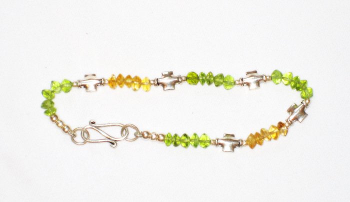 ST182 Citrine and Peridot Bracelet in Sterling Silver