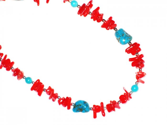 ST560 Coral and Turquoise Sets in Sterling Silver