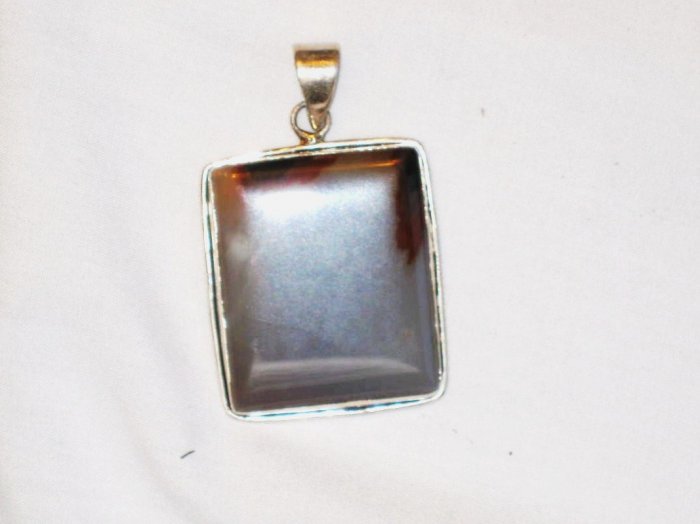 PN113 Moss Agate Pendant in Sterling Silver
