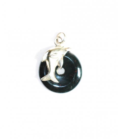PN240 Moss Agate Pendant in Sterling Silver