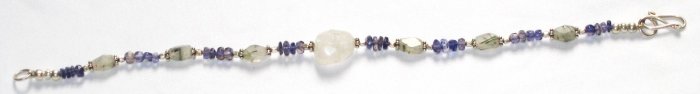 ST007 Rutilated Quartz and CZBracelet in Sterling Silver