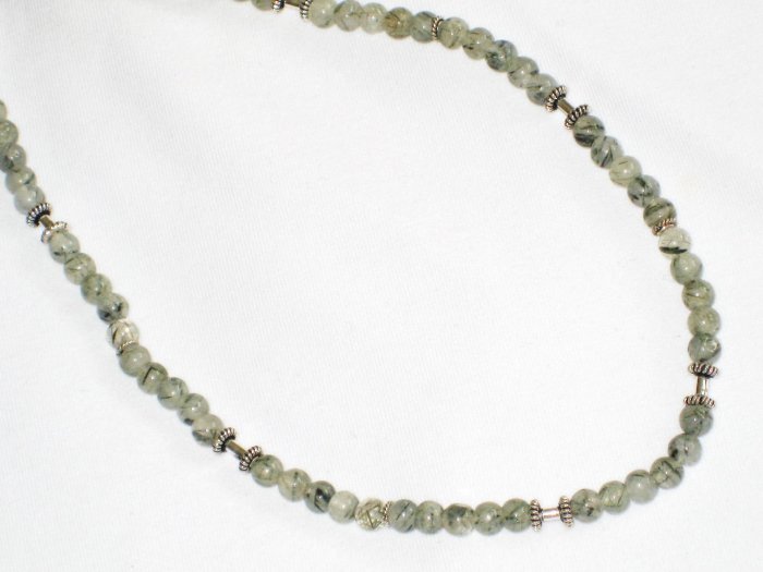ST654 Rutilated Quartz Necklace in Sterling Silver