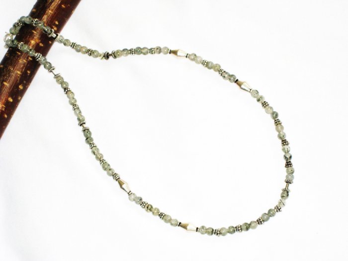 ST655 Rutilated Quartz Necklace in Sterling Silver