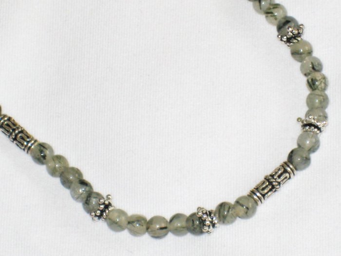 ST659 Rutilated Quartz Necklace in Sterling Silver