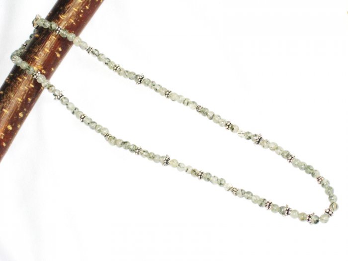 ST664 Rutilated Quartz Necklace in Sterling Silver