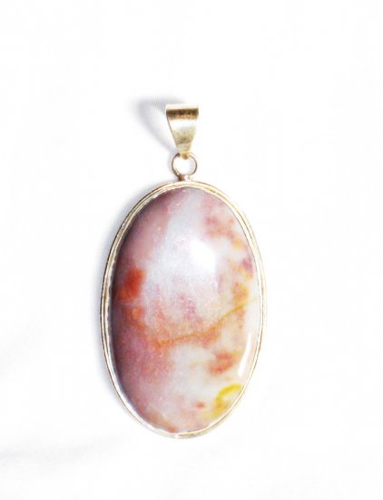 PN221 Pink Opal Pendant in Sterling Silver