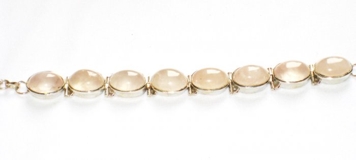 ST146 Rose Quartz Bracelet in Sterling Silver