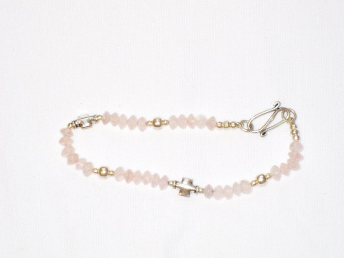 ST179 Rose Quartz Bracelet in Sterling Silver