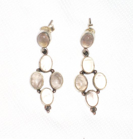 ST397 Quartz Earrings in Sterling Silver