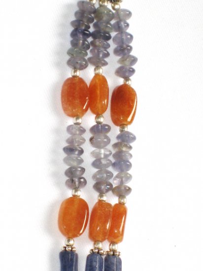 ST001 Purple Jade and Carnelian Bracelet in Sterling Silver