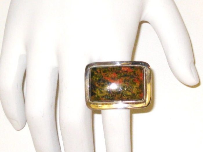 RG007 - Agate Ring in Sterling Silver - Size 10