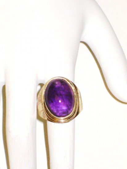 RG037 Amethyst Ring in Sterling Silver - Size 8.5