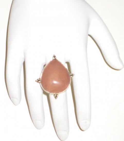 RG040 Rose Quartz Ring in Sterling Silver, Size 6