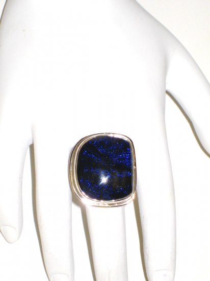RG056 Dichroic Glass Ring in Sterling Silver