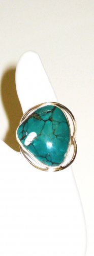 RG110 Turquoise Ring in Sterling Silver, Size 7