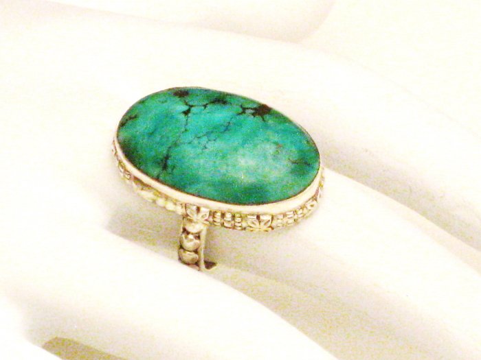 RG131 Turquoise Ring in Sterling Silver, Size 7