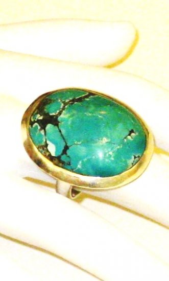 RG132 Turquoise Ring in Sterling Silver, Size 7