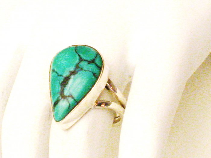 RG138 Turquoise Ring in Sterling Silver, Size 7