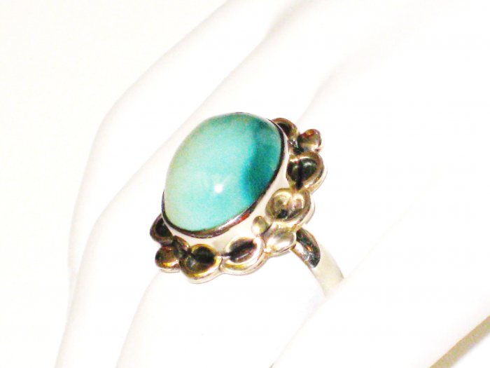 RG085 Turquoise Ring in Sterling Silver, Size 8