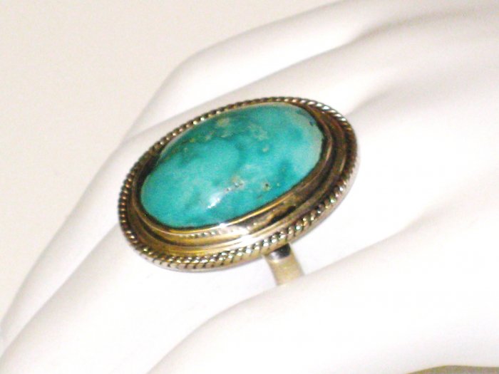 RG089 Turquoise Ring in Sterling Silver, Size 8