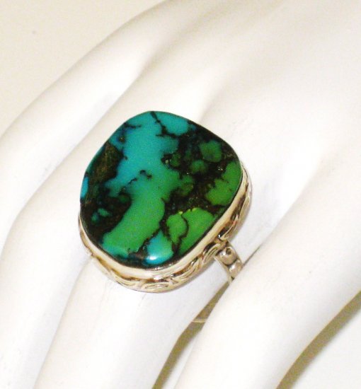 RG112 Turquoise Ring in Sterling Silver, Size 8