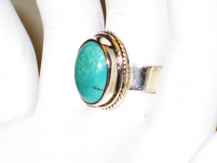 RG091 Turquoise Ring in Sterling Silver, Size 9