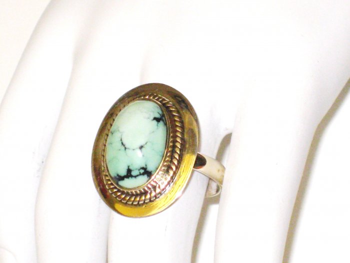 RG098 Turquoise Ring in Sterling Silver, Size 9