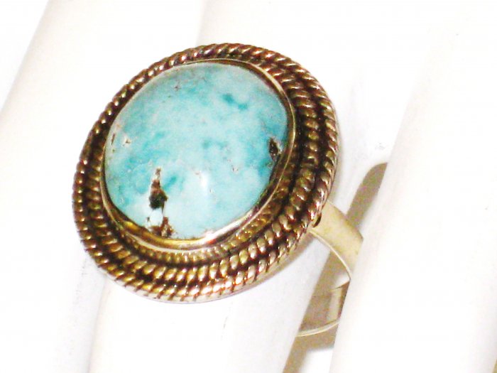 RG100 Turquoise Ring in Sterling Silver, Size 9