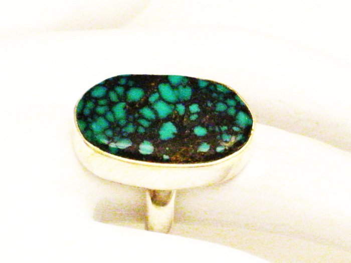 RG153 Turquoise Ring in Sterling Silver, Size 6