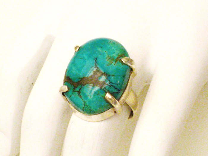 RG174 Turquoise Ring in Sterling Silver, Size 6