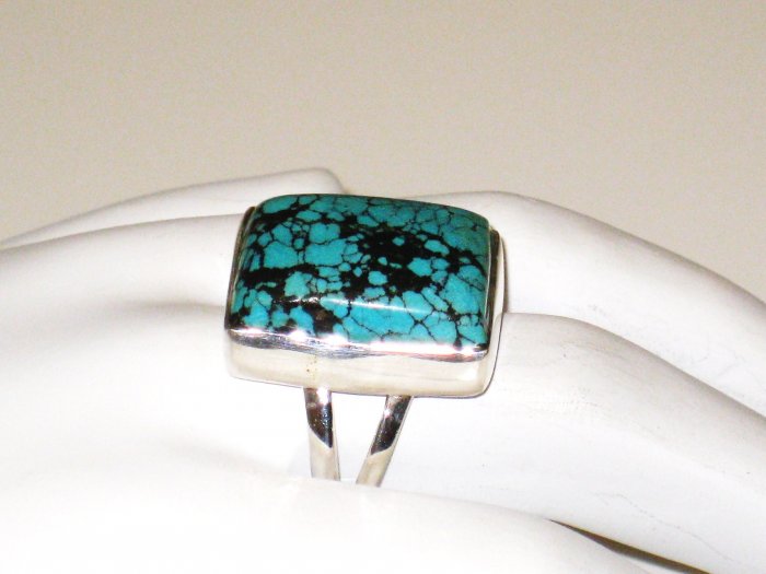 RG139 Turquoise Ring in Sterling Silver, Size 7