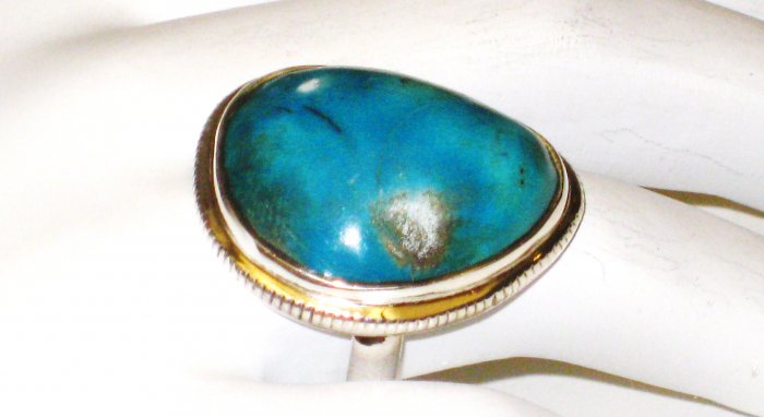 RG146 Turquoise Ring in Sterling Silver, Size 7