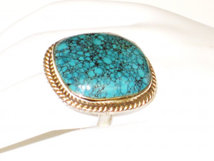 RG147 Turquoise Ring in Sterling Silver, Size 7
