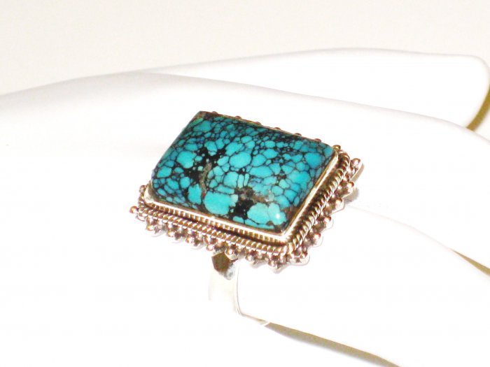 RG148 Turquoise Ring in Sterling Silver, Size 7