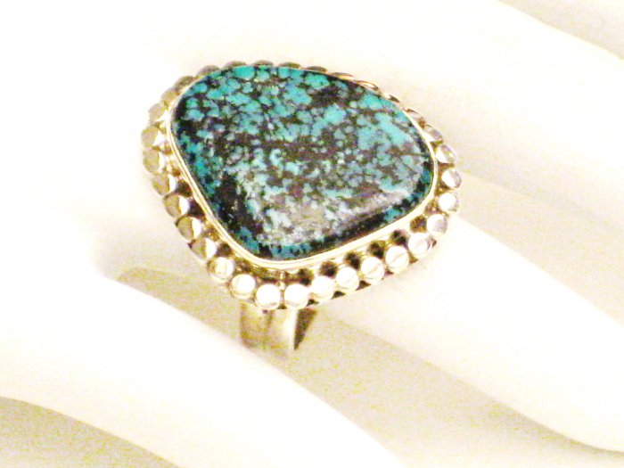RG154 Turquoise Ring in Sterling Silver, Size 7