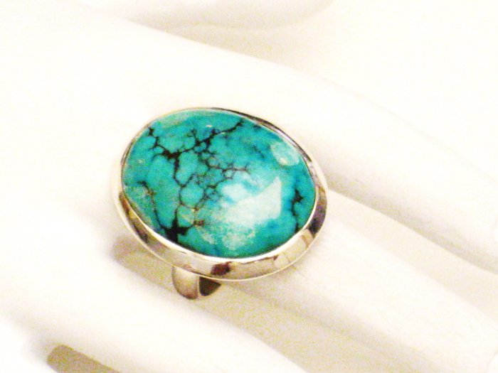 RG162 Turquoise Ring in Sterling Silver, Size 7