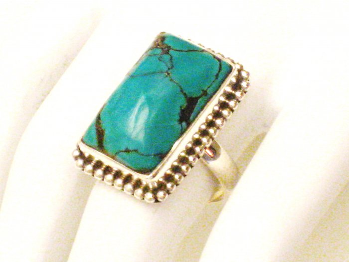 RG168 Turquoise Ring in Sterling Silver, Size 7
