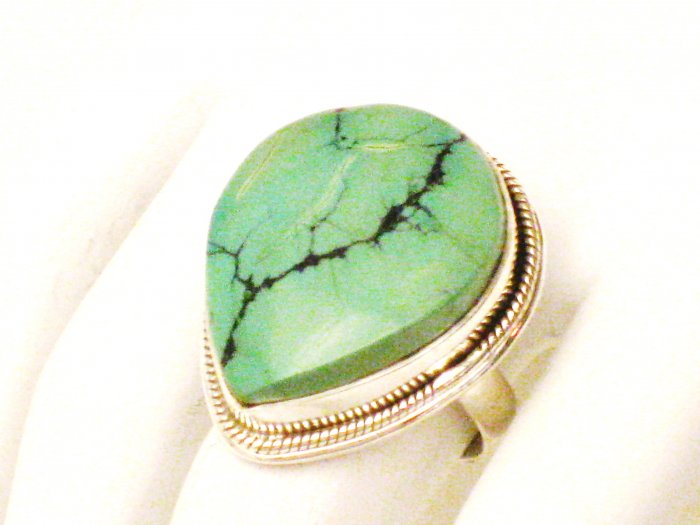 RG177 Turquoise Ring in Sterling Silver, Size 7