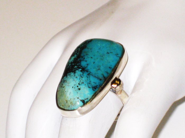 RG143 Turquoise Ring in Sterling Silver, Size 8