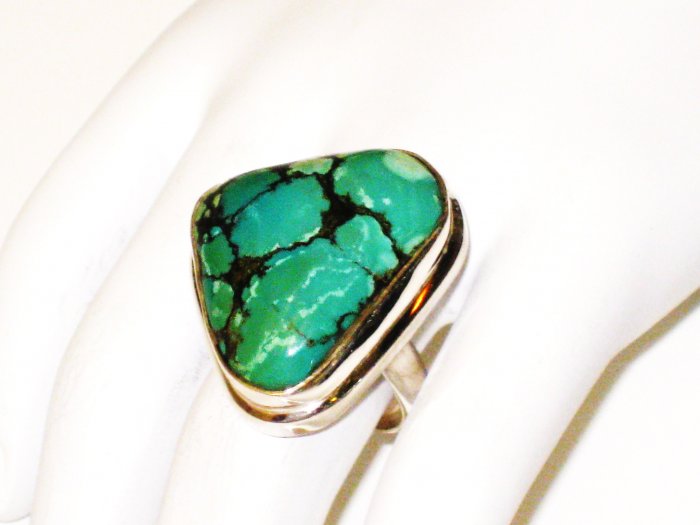 RG157 Turquoise Ring in Sterling Silver, Size 8