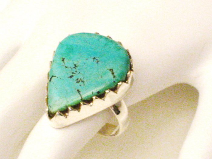 RG169 Turquoise Ring in Sterling Silver, Size 8
