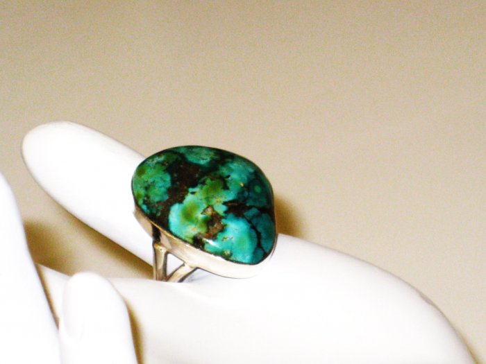 RG149 Turquoise Ring in Sterling Silver, Size 9
