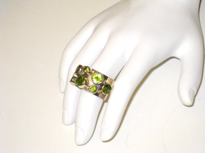 RG047 Mixed Stones Ring in Sterling Silver, Size 8